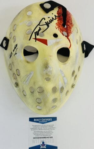 TED WHITE TOM SAVINI SIGNED JASON VOORHEES MASK FRIDAY THE 13TH FINAL CHAPTER 09