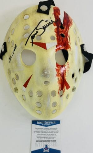 TED WHITE TOM SAVINI SIGNED JASON VOORHEES MASK FRIDAY THE 13TH FINAL CHAPTER 08