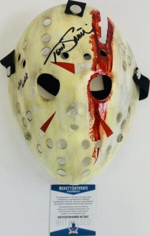 TED WHITE TOM SAVINI SIGNED JASON VOORHEES MASK FRIDAY THE 13TH FINAL CHAPTER 97