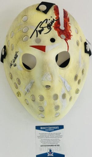 TED WHITE TOM SAVINI SIGNED JASON VOORHEES MASK FRIDAY THE 13TH FINAL CHAPTER 21