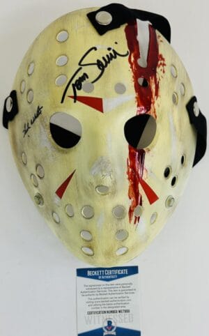 TED WHITE TOM SAVINI SIGNED JASON VOORHEES MASK FRIDAY THE 13TH FINAL CHAPTER 01