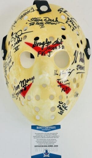 STEVE DASH TED WHITE KANE HODDER SIGNED JASON VOORHEES MASK FRIDAY THE 13TH BAS9