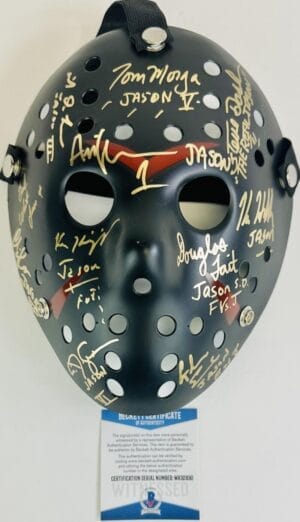 STEVE DASH TED WHITE KANE HODDER SIGNED JASON VOORHEES MASK FRIDAY THE 13TH BAS0