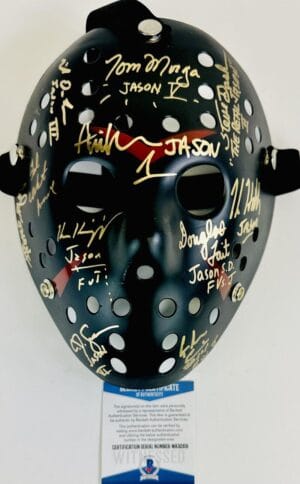 STEVE DASH TED WHITE KANE HODDER SIGNED JASON VOORHEES MASK FRIDAY THE 13TH BAS