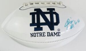 ISHAQ WILLIAMS SIGNED NOTRE DAME FIGHTING IRISH LOGO FOOTBALL AUTOGRAPH COA K1