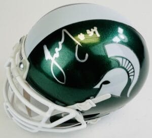 TAIWAN JONES SIGNED MICHIGAN STATE SPARTANS MINI FOOTBALL HELMET AUTOGRAPH K1