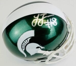 LAWRENCE THOMAS SIGNED MICHIGAN STATE SPARTANS MINI FOOTBALL HELMET AUTOGRAPH K1