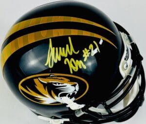 SAM HORN SIGNED MISSOURI TIGERS MINI FOOTBALL HELMET MIZZOU AUTOGRAPH COA K1