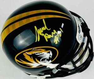 SAM HORN SIGNED MISSOURI TIGERS MINI FOOTBALL HELMET MIZZOU AUTOGRAPH COA K2