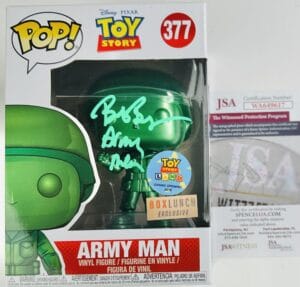 BOB BERGEN SIGNED ARMY MAN FUNKO POP 377 TOY STORY BOX LUNCH EXCLUSIVE AUTOGRAPH