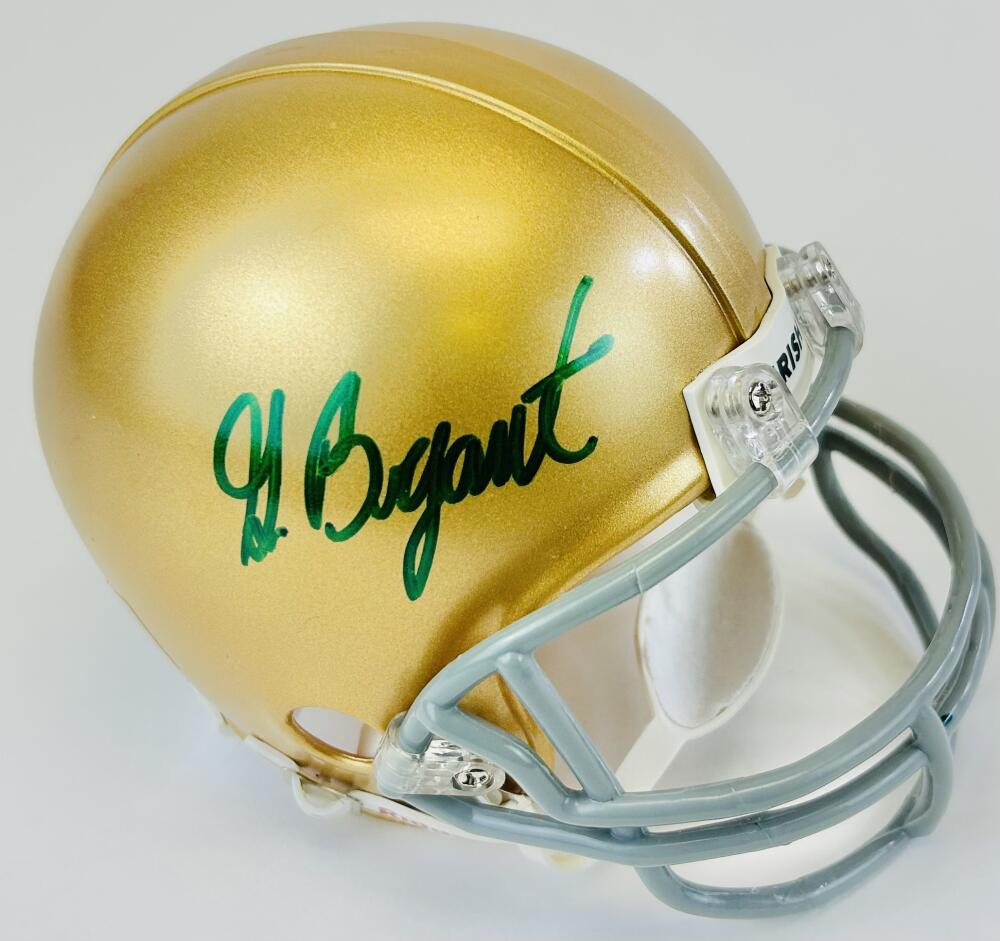 GREG BRYANT SIGNED NOTRE DAME FIGHTING IRISH MINI FOOTBALL HELMET AUTOGRAPH J6