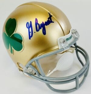 GREG BRYANT SIGNED NOTRE DAME FIGHTING IRISH SHAMROCK MINI FOOTBALL HELMET AUTOGRAPH J1
