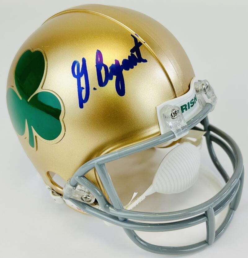 GREG BRYANT SIGNED NOTRE DAME FIGHTING IRISH SHAMROCK MINI FOOTBALL HELMET AUTOGRAPH J1