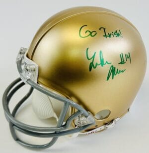 LUKE MASSA SIGNED NOTRE DAME FIGHTING IRISH MINI HELMET AUTOGRAPH J1