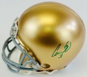 CAMERON ROBINSON SIGNED NOTRE DAME FIGHTING IRISH MINI FOOTBALL HELMET K1