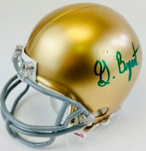 GREG BRYANT SIGNED NOTRE DAME FIGHTING IRISH MINI FOOTBALL HELMET AUTOGRAPH J4