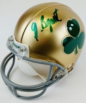 GREG BRYANT SIGNED NOTRE DAME FIGHTING IRISH SHAMROCK MINI FOOTBALL HELMET AUTOGRAPH J3
