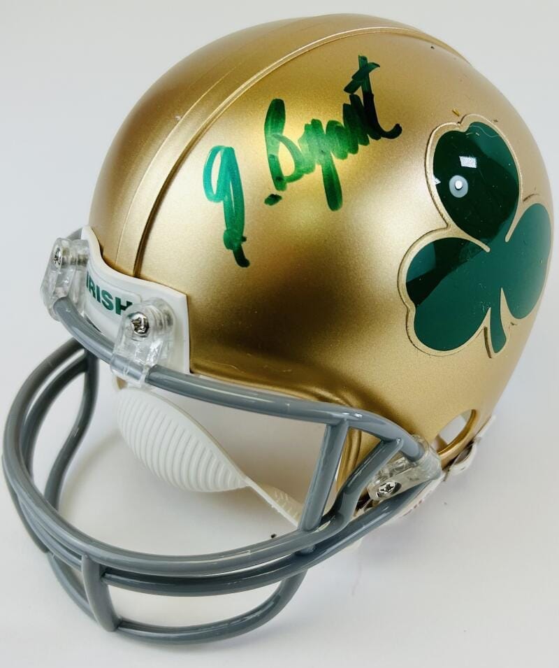 GREG BRYANT SIGNED NOTRE DAME FIGHTING IRISH SHAMROCK MINI FOOTBALL HELMET AUTOGRAPH J3