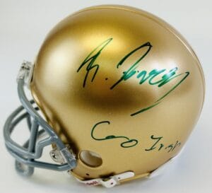 RONALD DARBY SIGNED NOTRE DAME FIGHTING IRISH MINI HELMET BILLS EAGLES RAVENS K2
