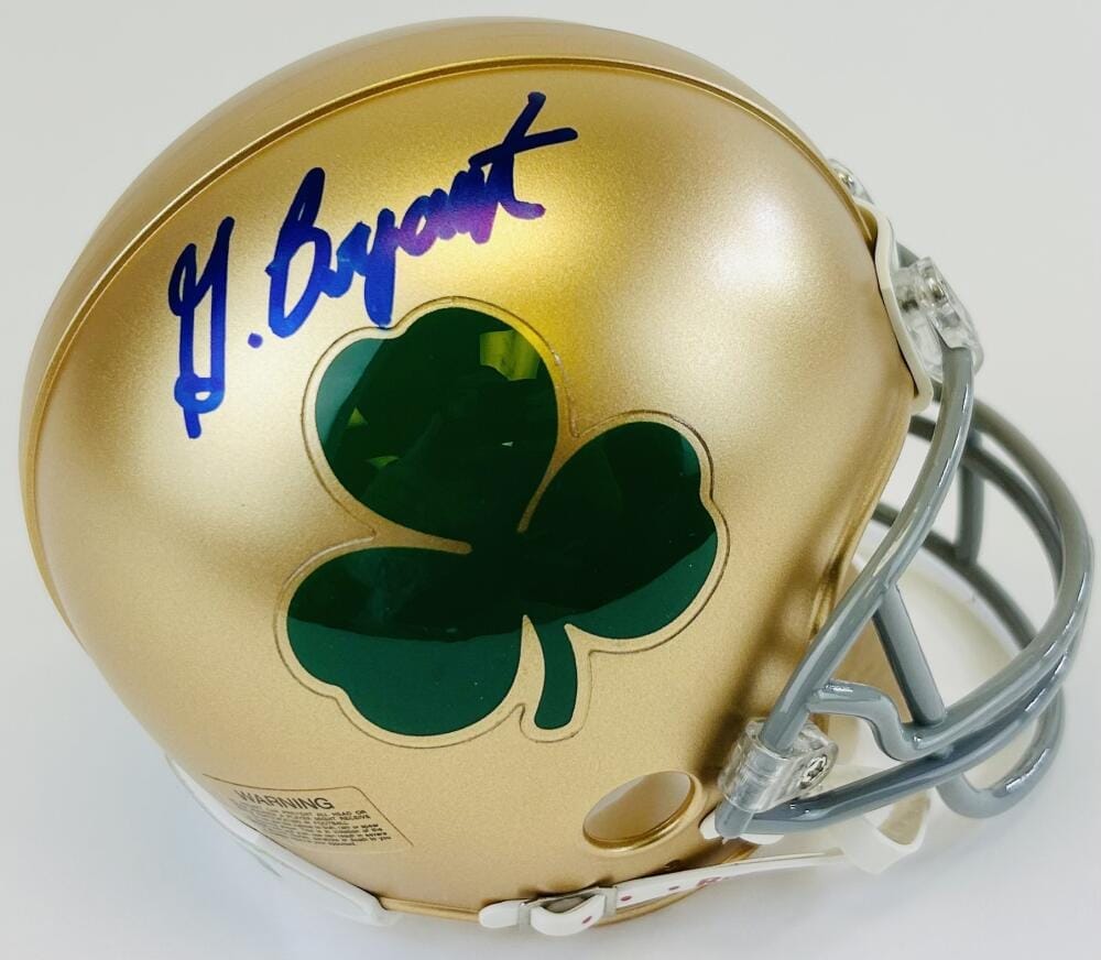 GREG BRYANT SIGNED NOTRE DAME FIGHTING IRISH SHAMROCK MINI HELMET AUTOGRAPH K1