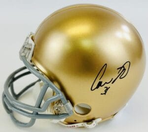CAMERON ROBINSON SIGNED NOTRE DAME FIGHTING IRISH MINI FOOTBALL HELMET J1