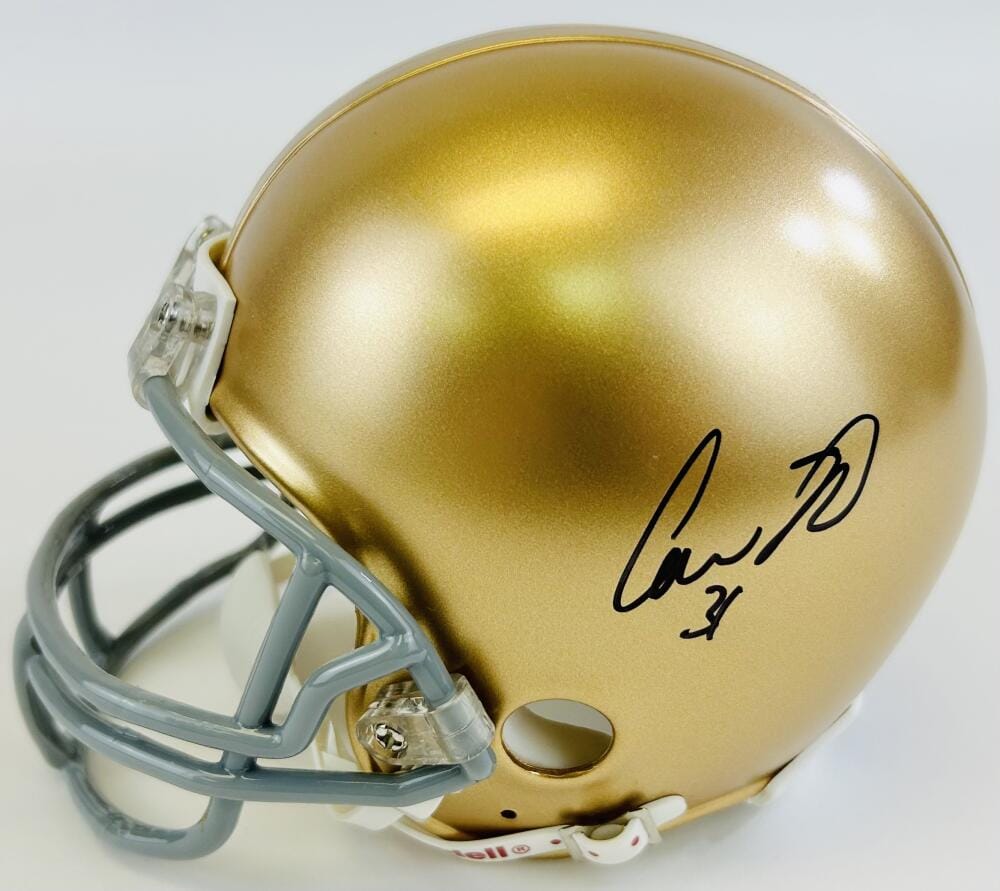 CAMERON ROBINSON SIGNED NOTRE DAME FIGHTING IRISH MINI FOOTBALL HELMET J1