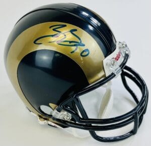 ZAC STACY SIGNED ST. LOUIS RAMS MINI FOOTBALL HELMET COMMODORES AUTOGRAPH COA J3