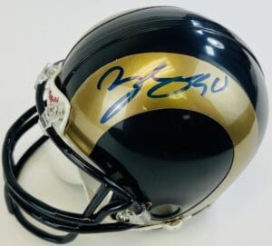 ZAC STACY SIGNED ST. LOUIS RAMS MINI FOOTBALL HELMET COMMODORES AUTOGRAPH COA K1