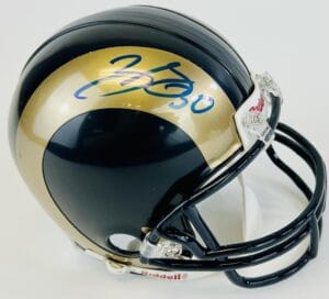 ZAC STACY SIGNED ST. LOUIS RAMS MINI FOOTBALL HELMET COMMODORES AUTOGRAPH COA J2