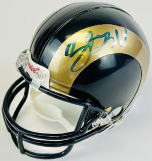ZAC STACY SIGNED ST. LOUIS RAMS MINI FOOTBALL HELMET VANDERBILT COMMODORES J1