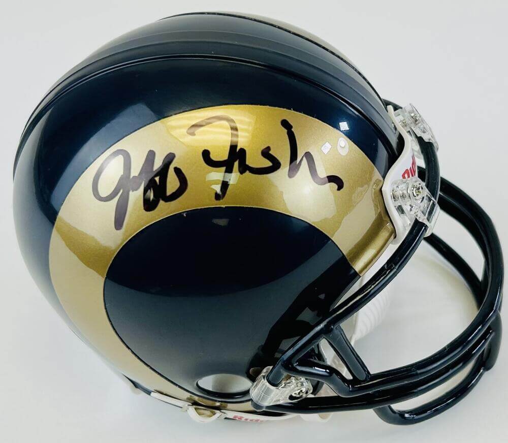 JEFF FISHER SIGNED ST. LOUIS RAMS MINI HELMET LOS ANGELES TITANS AUTOGRAPH J6