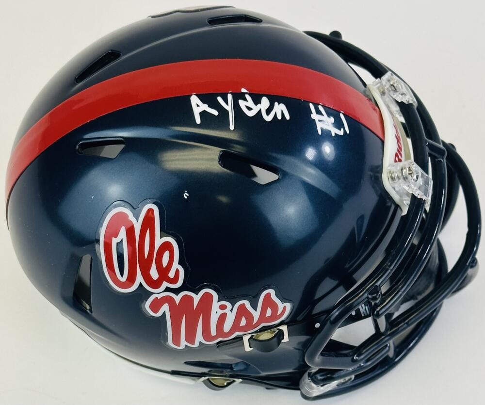 AYDEN WILLIAMS SIGNED OLE MISS REBELS MINI HELMET REP MISSISSIPPI AUTOGRAPH J1