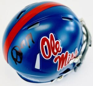 DAYTON WADE SIGNED OLE MISS REBELS MINI FOOTBALL HELMET MISSISSIPPI AUTOGRAPH K1