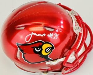 JAWHAR JORDAN SIGNED LOUISVILLE CARDINALS FLASH MINI HELMET JAWS AUTOGRAPH J1