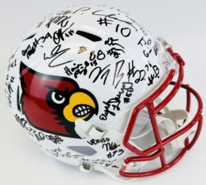 2023-24 LOUISVILLE CARDINALS SIGNED FULL SIZE HELMET PIERCE CLARKSON JEFF BROHM AUTOGRAPH K1