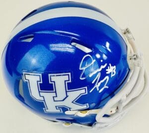 DEVIN LEARY SIGNED KENTUCKY WILDCATS MINI FOOTBALL HELMET AUTOGRAPH COA J2