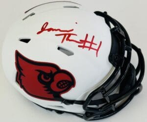 JAMARI THRASH SIGNED LOUISVILLE CARDINALS LUNAR MINI HELMET AUTOGRAPH COA J1