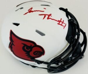 JAMARI THRASH SIGNED LOUISVILLE CARDINALS LUNAR MINI HELMET AUTOGRAPH COA J2