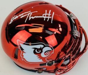 JAMARI THRASH SIGNED LOUISVILLE CARDINALS CHROME MINI HELMET AUTOGRAPH COA J4