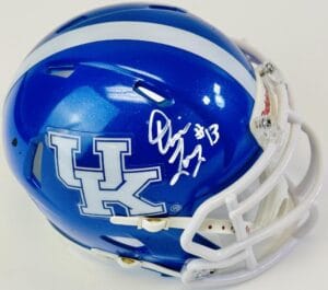 DEVIN LEARY SIGNED KENTUCKY WILDCATS MINI FOOTBALL HELMET AUTOGRAPH COA K2