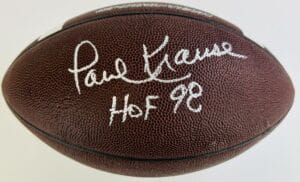 PAUL KRAUSE SIGNED NIKE FOOTBALL IOWA HAWKEYES REDSKINS VIKINGS AUTOGRAPH JSA 05