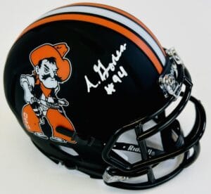 ANTHONY GOODLOW SIGNED OKLAHOMA STATE COWBOYS PISTOL MINI HELMET AUTOGRAPH K1