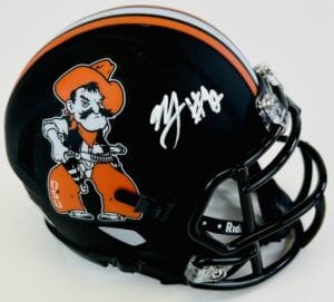 NATHAN LATU SIGNED OKLAHOMA STATE COWBOYS PISTOL PETE MINI HELMET AUTOGRAPH K1