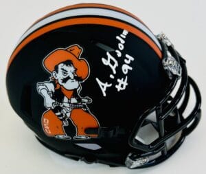 ANTHONY GOODLOW SIGNED OKLAHOMA STATE COWBOYS PISTOL MINI HELMET AUTOGRAPH K2