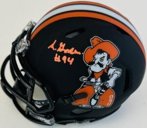 ANTHONY GOODLOW SIGNED OKLAHOMA STATE COWBOYS PISTOL MINI HELMET AUTOGRAPH J2