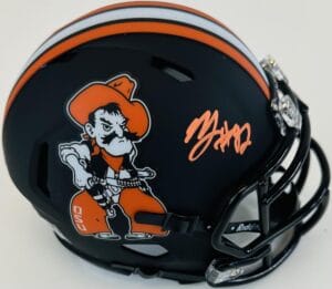 NATHAN LATU SIGNED OKLAHOMA STATE COWBOYS PISTOL PETE MINI HELMET AUTOGRAPH J1