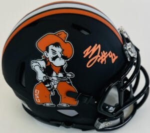 NATHAN LATU SIGNED OKLAHOMA STATE COWBOYS PISTOL PETE MINI HELMET AUTOGRAPH J2