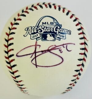 JASON BARTLETT SIGNED 2009 ALL STAR BASEBALL TAMPA BAY RAYS TWINS AUTOGRAPH J1