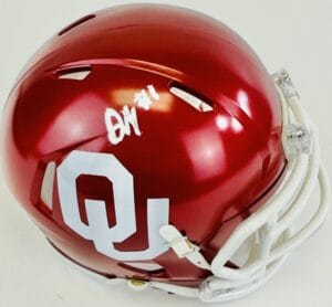 DASAN MCCULLOUGH SIGNED OKLAHOMA SOONERS MINI FOOTBALL HELMET OU AUTOGRAPH J2