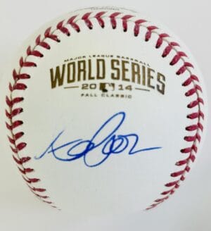 AARON CROW SIGNED 2014 WORLD SERIES BASEBALL KANSAS CITY ROYALS AUTOGRAPH COA J1